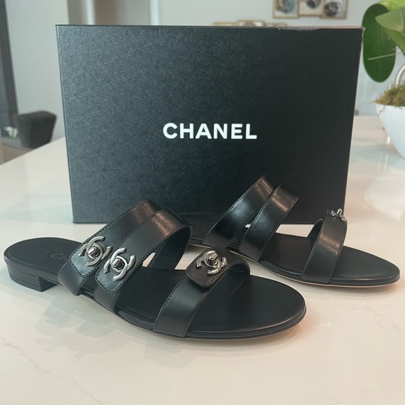 Authentic Chanel Calfskin Mules - Picture 1 of 7
